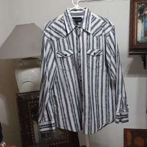 Mens Collared Cotton Shirt Print L DETAILED